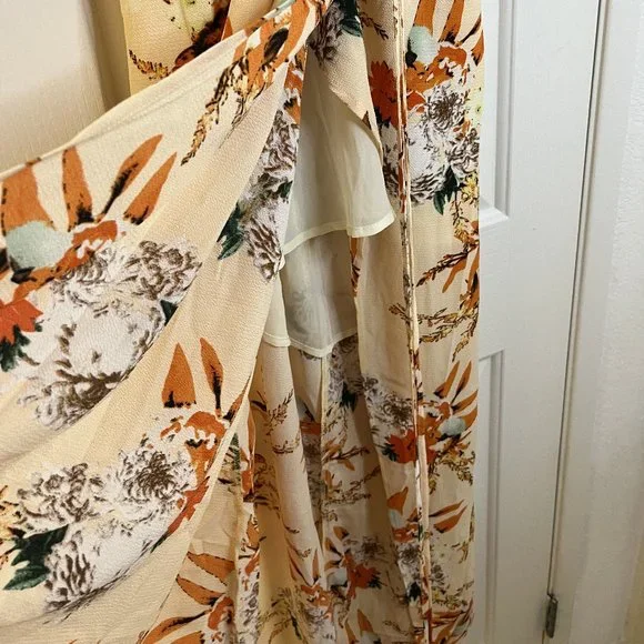 NWOT BerryGo Women's Sexy Deep V Neck Backless Floral Print Split Maxi Dress - Picture 9 of 13